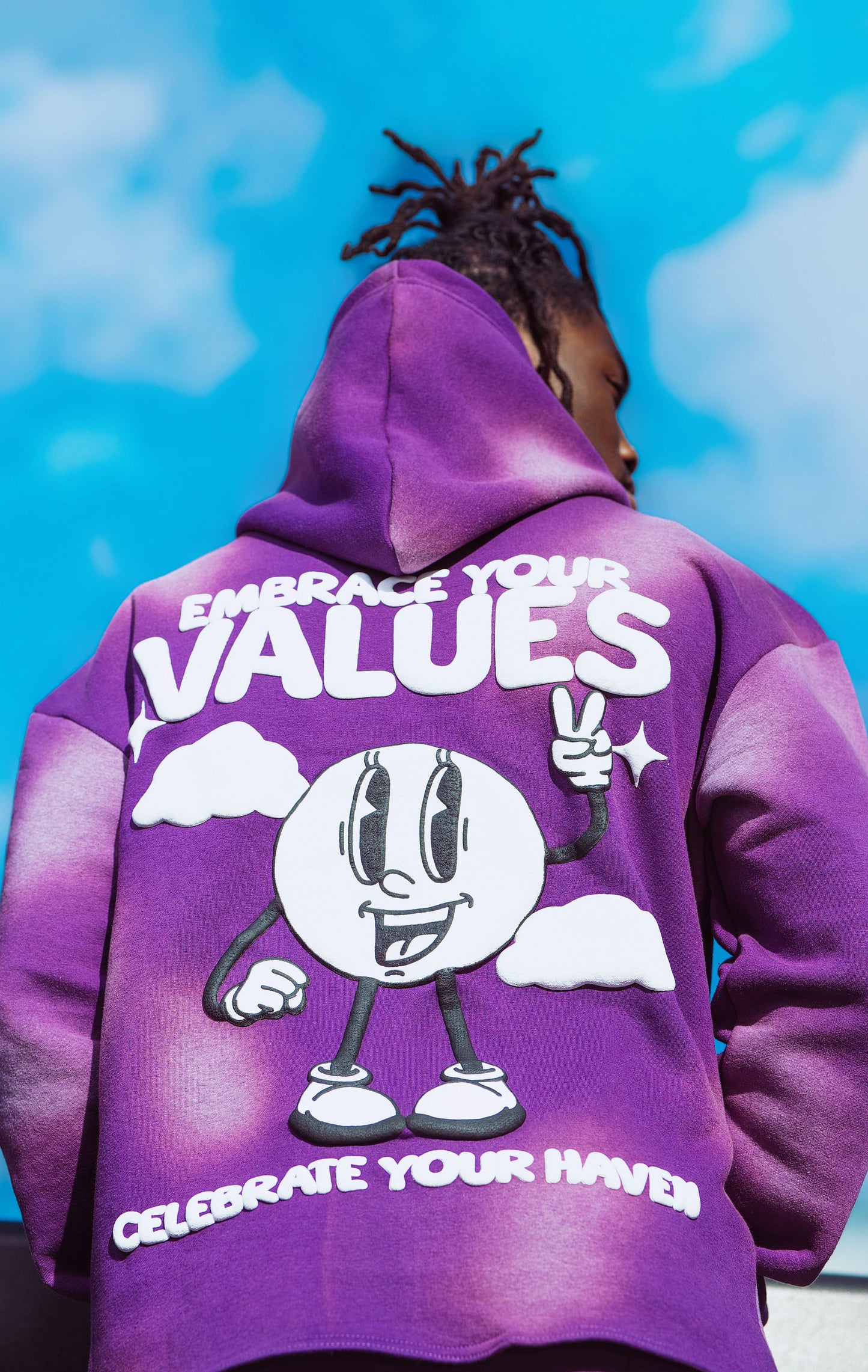 Embrace Your Values cropped Hoodie - Purple