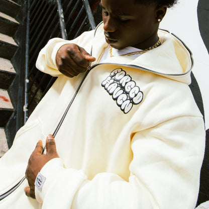 EYV FULL ZIP-UP HOODIE "CREAM"