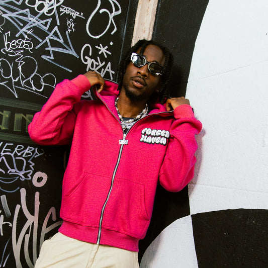 EYV FULL ZIP-UP HOODIE "PINK"