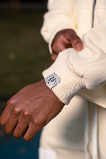 EYV FULL ZIP-UP HOODIE "CREAM"